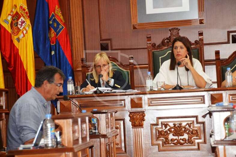 Carmen Hernández, alcaldesa de Telde, durante el Pleno de este viernes (Foto TA)
